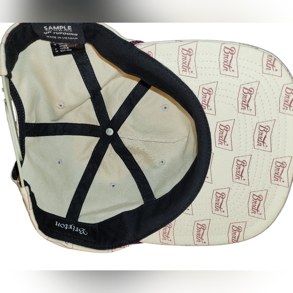 Brixton Yupoong "Sample" Rope Snapback Hat - Cream/Maroon - Picture 9 of 10